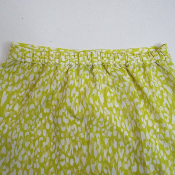 Who What Wear Women's Yellow Citrus Leopard Print Tiered Midi Skirt Size L - Picture 5 of 9